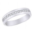 thumbnail image 1 of AFFY Round Cut White Natural Diamond Eternity Men's Band Ring In 10k White Gold (0.50 cttw) Ring Size-9.5, 1 of 2