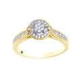 thumbnail image 1 of AFFY Round Cut White Natural Diamond Frame Cluster Promise Ring in 10k Solid Yellow Gold (0.17 Cttw) - 6, 1 of 1