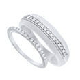 thumbnail image 1 of AFFY Round Cut White Natural Diamond His And Hers Wedding Band Ring Set in 14K White Gold (0.38 Cttw) By, 1 of 2