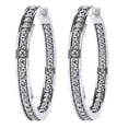 thumbnail image 1 of AFFY Round Cut White Natural Diamond Inside-Out Hoop Earrings In 14K Solid White Gold (1.29 Ct), 1 of 1