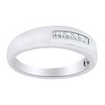 thumbnail image 1 of AFFY Round Cut White Natural Diamond Men's Band Ring In 14K Solid White Gold (0.25 Ct), 1 of 1