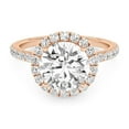 thumbnail image 1 of AFFY Round Halo Engagement Rings For Women, 2.70 Carat (ctw) Lab Created Moissanite Promise Rings For Her In 10k Solid Rose Gold | VVS1 Quality Ring Size-9, 1 of 5