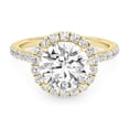 thumbnail image 1 of AFFY Round Halo Engagement Rings For Women, 2.70 Carat (ctw) Lab Created Moissanite Promise Rings For Her In 14k Yellow Gold Over Sterling Silver | VVS1 Quality Ring Size-7, 1 of 5