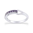 thumbnail image 1 of AFFY Round Shape Simulated Alexandrite Fashion Promise Engagement Ring 14k White Gold Over Sterling Silver Ring Size-5, 1 of 6