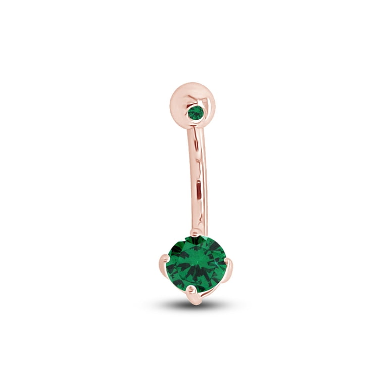 AFFY Heart Shape Simulated Emerald Ring - 14K White Gold Plated Sterling Silver, Size 5.5