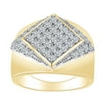 thumbnail image 1 of AFFY Round Shape Simulated White Cubic Zirconia Men's Aniversary Ring 10K Solid Gold, 1 of 1