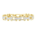 thumbnail image 1 of AFFY Round Shape White Natural Diamond Men's Link Bracelet In 14k Yellow Gold Over Sterling Silver (3.40 cttw) - 8.5", 1 of 1