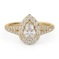 thumbnail image 1 of AFFY Shank Halo Solitaire Engagement Rings for Women, 1.20 Carat (ctw) Pear And Round Lab Grown Diamond Ring In 14K Yellow Gold Over 925 Sterling Silver F-G-H, SI Quality Size-7, 1 of 6