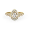 thumbnail image 1 of AFFY Shank Halo Solitaire Engagement Rings for Women, Center 6x4.5mm Pear and Round cut Lab Created Moissanite Ring In 10K Solid Yellow Gold Size-5, 1 of 6