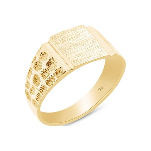 AFFY Signet Ring In 14k Yellow Gold Plated 925 Sterling Silver, Gift for Mens, Ring Size 11