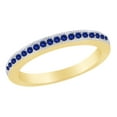 thumbnail image 1 of AFFY Simulated Blue Sapphire Anniversary Band Ring in 14k Yellow Gold Over Sterling Silver (0.25 Cttw) Size Ring - 13, 1 of 1