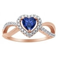 thumbnail image 1 of AFFY Simulated Blue Sapphire & Cubic Zirconia Infinity Heart Ring for Women 14K Rose Gold over Silver-11.5, 1 of 4