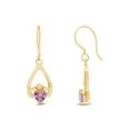 thumbnail image 1 of AFFY Simulated Tourmaline Claddagh Drop Earrings In Yellow Gold Over Sterling Silver, 1 of 6