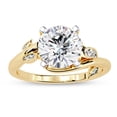 thumbnail image 1 of AFFY Solitaire Bypass Floral Engagement Ring for Women, 1.75 Carat (ctw) Round Cut Lab Grown Diamond Ring In 10K Solid Yellow Gold F-G, VS-SI Quality Ring Size-6, 1 of 7