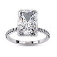thumbnail image 1 of AFFY Solitaire Engagement Ring | Center 8.5X6.5MM Radiant Cut Lab Created Moissanite Promise Rings For Women In 14K Solid White Gold Jewelry Gift for Her, Ring Size 4.5, 1 of 5