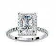 thumbnail image 1 of AFFY Solitaire Engagement Ring | Center 9X7MM Radiant Cut Lab Created Moissanite Promise Rings For Women In 10K Solid White Gold Jewelry Gift for Her, Ring Size 10, 1 of 5