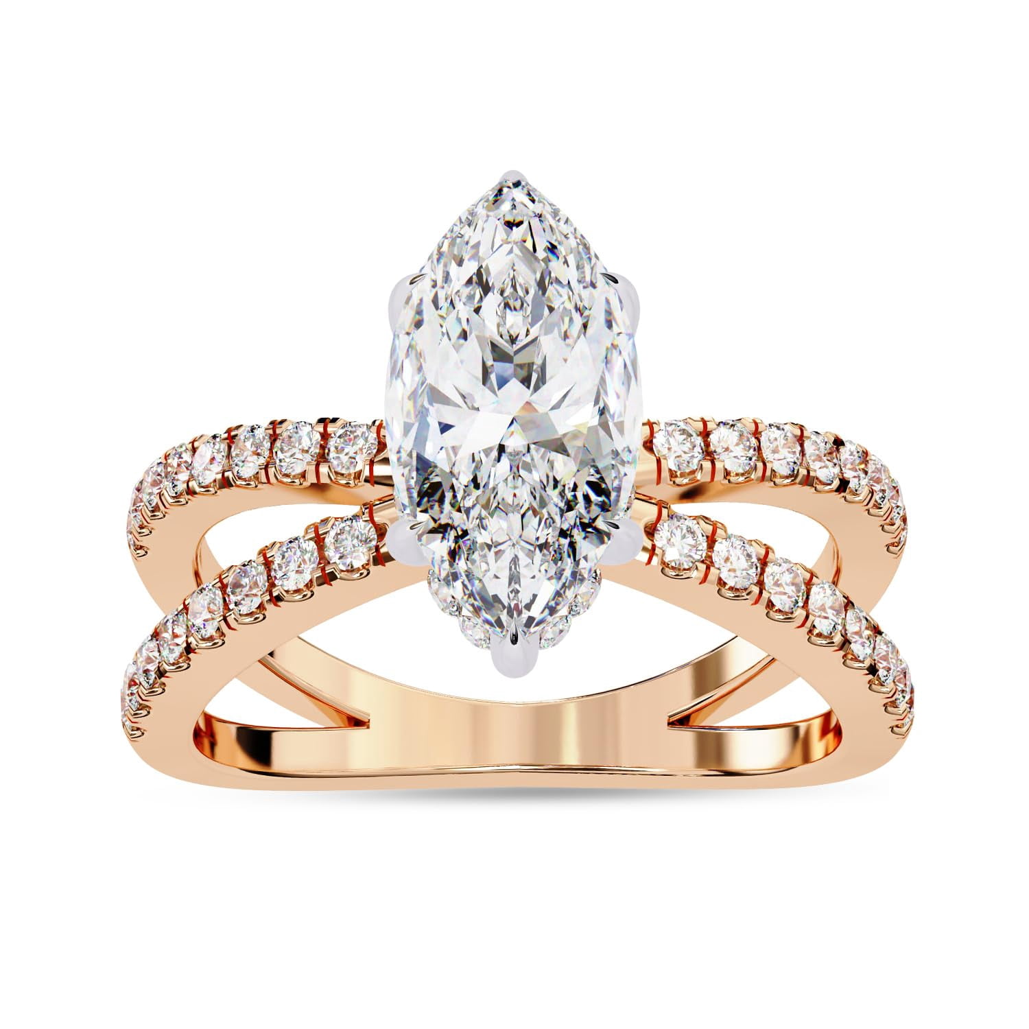 AFFY Solitaire Engagement Ring for Women | Center 12x6mm Marquise Cut ...
