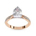 thumbnail image 1 of AFFY Solitaire Engagement Ring for Women Center 8X6MM Pear and Round Lab Created Moissanite Rings Jewelry Gift for Her In 14K Solid Rose Gold Size 4.5, 1 of 6