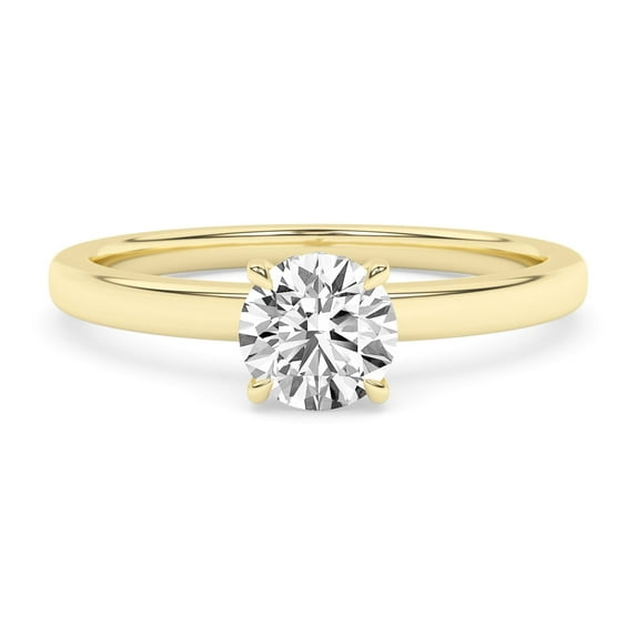 AFFY Solitaire Engagement Rings For Women, 0.50 Carat (ctw) Round Lab Created Moissanite Promise Ring For Her In 14k Solid Yellow Gold | VVS1 Quality Ring Size-6