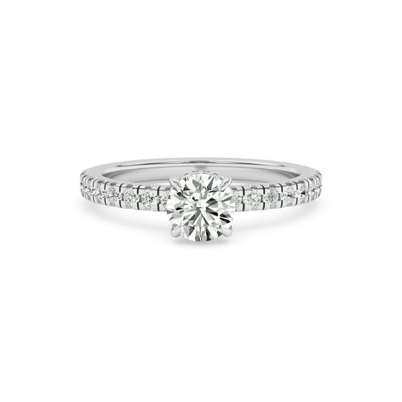 AFFY Solitaire Engagement Rings For Women, 0.80 Carat (ctw) Lab Created Moissanite Eternity Promise Ring For Her In 10k Solid White Gold | VVS1 Quality Ring Size-5.5