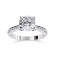 thumbnail image 1 of AFFY Solitaire Engagement Rings for Women Center 8x 7.14mm Cushion and Round Cut Lab Created Moissanite Wedding Anniversary Ring Gift for Her In 14K Solid White Gold Size-8.5, 1 of 6