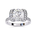 thumbnail image 1 of AFFY Solitaire Engagement Rings for Women Center 9.2mm Round Cut Lab Created Moissanite Half Bezel Set Wedding Anniversary Ring Gift for Her In 10K Solid White Gold Size-8.5, 1 of 6