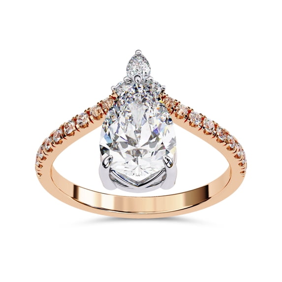 AFFY Solitaire Engagement Rings for Women Center 9.7x6.7mm Pear and ...