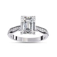thumbnail image 1 of AFFY Solitaire Engagement Wedding Ring for Women Center 9X7MM Emerald and Round Lab Created Moissanite Rings Jewelry Gift for Her In 14K Solid White Gold Size 7.5, 1 of 6