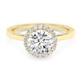thumbnail image 1 of AFFY Solitaire Halo Engagement Rings For Women, 1.20 Carat (ctw) Round Lab Created Moissanite Promise Ring For Her In 14k Solid Yellow Gold | VVS1 Quality Ring Size-9.5, 1 of 5