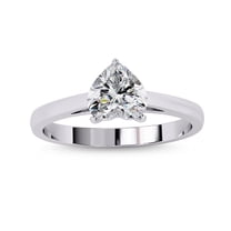 AFFY Solitaire Heart Engagement Ring for Women, 0.80 Carat (ctw) Heart Cut Lab Grown Diamond Ring in 14K White Gold Plated 925 Sterling Silver Jewelry Gift for Her FGH, SI Quality Size-4
