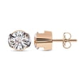 thumbnail image 1 of AFFY Solitaire Stud Earrings for Women 7MM Round Cut Lab Created Moissanite Half Bezel Set Stud Earring in 14K Rose Gold Plated 925 Sterling Silver Jewelry Gift for Her, 1 of 5