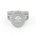 thumbnail image 1 of AFFY Split Shank Double Halo Bridal Set Ring for Women, 2.80 Carat (ctw) Lab Grown Diamond Engagement Wedding Ring 14K White Gold Over Sterling Silver F-G-H, SI Quality Ring Size-6.5, 1 of 6