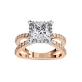 thumbnail image 1 of AFFY Split Shank Halo Engagement Ring for Women Center 7MM Princess and Round Lab Created Moissanite Wedding Promise Rings Jewelry Gift for Her In 14K Solid Rose Gold Size 9.5, 1 of 6