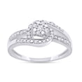 thumbnail image 1 of AFFY Swirl Bypass Ring for Women, 0.20CT Round Natural Diamond 14K White Gold over Silver-9, 1 of 5
