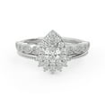 thumbnail image 1 of AFFY Teardrop Beaded Halo Bridal Set Rings for Women, IGI Certified 0.75 Cttw Pear And Round Lab Grown Diamond Engagement Wedding Ring 14K Solid White Gold F-G, VS-SI Quality Ring Size-9.5, 1 of 6
