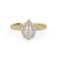 thumbnail image 1 of AFFY Teardrop Half Eternity Halo Solitaire Engagement Rings for Women, 1.00 Carat (ctw) Pear And Round Cut Lab Grown Diamond Ring In 14K Yellow Gold Over Sterling Silver F-G-H, SI Quality Ring-5, 1 of 6