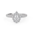 thumbnail image 1 of AFFY Teardrop Half Eternity Halo Solitaire Engagement Rings for Women, 1.00 Carat (ctw) Pear And Round Cut Lab Grown Diamond Ring In 10K Solid White Gold F-G, VS-SI Quality Ring-6.5, 1 of 6