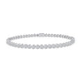 thumbnail image 1 of AFFY Tennis Bracelet For Women | Round Moissanite Diamond Bezel Set Stackable Wedding Bracelet for Brides | 14K White Gold Over Sterling Silver Jewelry Gifts For Her (2.00 Cttw)-8IN, 1 of 7