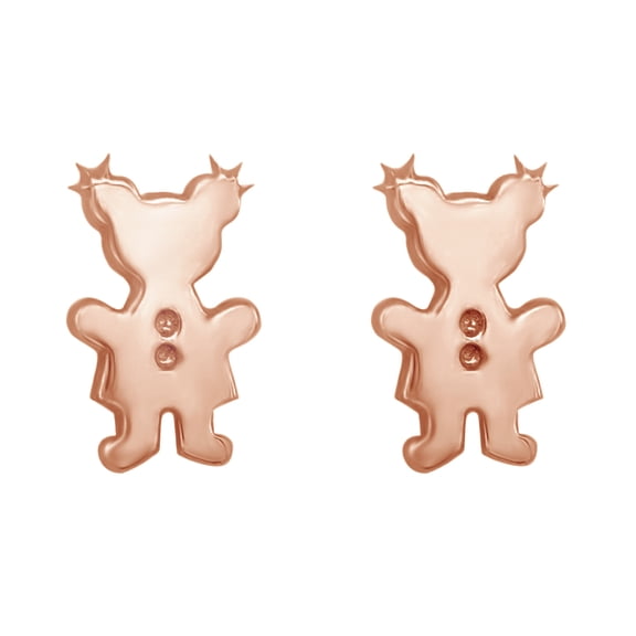 AFFY Tiny Push Back Stud Earrings in 14k Rose Gold Over Sterling Silver