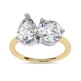 thumbnail image 1 of AFFY Toi Et Moi Ring for Women Pear and Round Cut Lab Created Moissanite Double Stone Engagement Rings Jewelry Gift for Her In 10K Solid Yellow Gold Size-4, 1 of 6