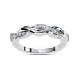 thumbnail image 1 of AFFY Twisted Eternity Wedding Band Ring for Women, 0.16 Carat (ctw) Round Cut Lab Grown Diamond Ring In 14K White Gold Over Sterling Silver F-G-H, SI Quality 1/6 ctw Ring Size-6.5, 1 of 6