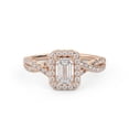 thumbnail image 1 of AFFY Twisted Infinity Halo Solitaire Engagement Rings for Women, 1.00 Carat (ctw) Emerald And Round Lab Grown Diamond Ring In 10K Solid Rose Gold F-G, VS-SI Quality Size-6, 1 of 6