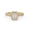 thumbnail image 1 of AFFY Twisted Infinity Halo Solitaire Engagement Rings for Women, 1.00 Carat (ctw) Emerald And Round Lab Grown Diamond Ring In 10K Solid Yellow Gold F-G, VS-SI Quality Size-4, 1 of 6