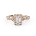 thumbnail image 1 of AFFY Twisted Infinity Halo Solitaire Engagement Rings for Women, IGI Certified 1.00 Carat (ctw) Emerald And Round Lab Grown Diamond Ring In 18k Solid Rose Gold F-G, VS-SI Quality Ring Size-8, 1 of 6