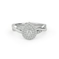 thumbnail image 1 of AFFY Twisted Teardrop Double Halo Engagement Ring for Women Pear and Round Cut Lab Created Moissanite Ring in 10K Solid White Gold Size-5, 1 of 6