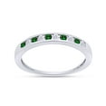 thumbnail image 1 of AFFY Wedding Band Ring for Women, 0.27CT Emerald and Natural Diamond 14K White Gold over Silver-4.5, 1 of 3