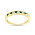 thumbnail image 1 of AFFY Wedding Band Ring for Women, 0.27CT Emerald and Natural Diamond 14K Yellow Gold over Silver-4, 1 of 3