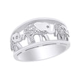 thumbnail image 1 of AFFY White Cubic Zirconia Fashion Elephant Band Ring in 14k White Gold over Sterling Silver-10, 1 of 1