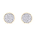 thumbnail image 1 of AFFY White Cubic Zirconia Flat Disc Stud Earrings for Women in 14K Yellow Gold over Silver With Push Back, 1 of 5