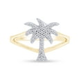 thumbnail image 1 of AFFY White Cubic Zirconia Palm Tree Shape Band Ring In 14k Yellow Gold Over Sterling Silver, 1 of 6